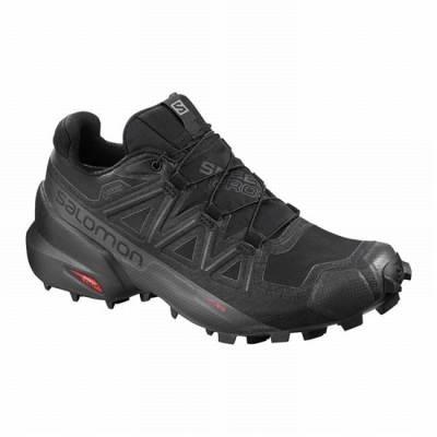 Women's Salomon SPEEDCROSS 5 GORE-TEX Trail Running Shoes Black | US-ADZT903