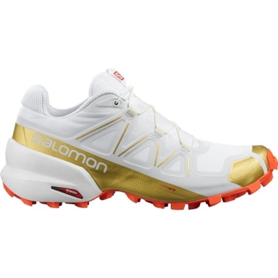 Women's Salomon SPEEDCROSS 5 GTS W Trail Running Shoes White | US-OYMK754