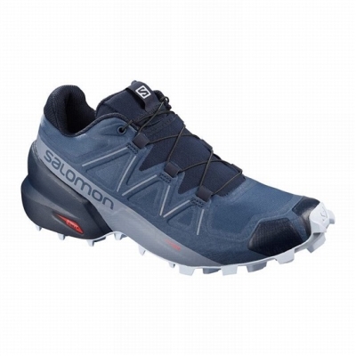 Women's Salomon SPEEDCROSS 5 Trail Running Shoes Navy | US-LHRG685