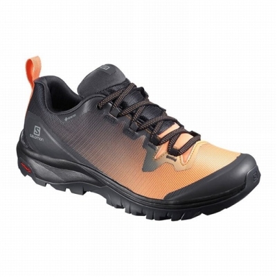 Women's Salomon VAYA GORE-TEX Hiking Shoes Black / Orange | US-FHOT176