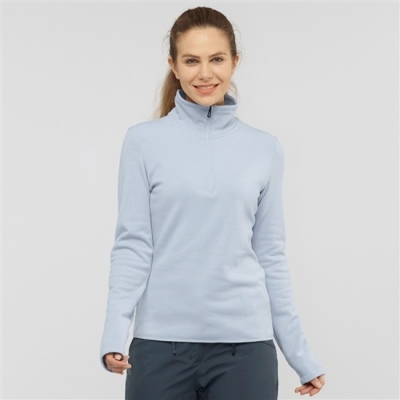 Women's Salomon WARM AMBITION HALF ZIP W Jacket Midlayers Blue | US-HLUX180