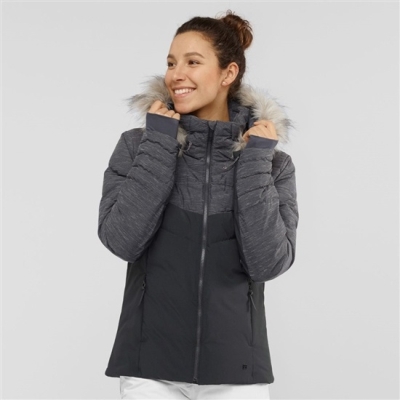 Women's Salomon WARM AMBITION W Ski Jackets Black | US-GZDX486