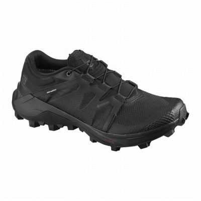 Women's Salomon WILDCROSS GTX Trail Running Shoes Black | US-SDOZ603