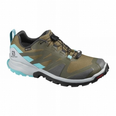 Women's Salomon XA ROGG GTX W Trail Running Shoes Olive | US-FJZY715