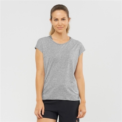 Women's Salomon XA SLEEVE TECH W Short Sleeve T Shirts Grey | US-XYDM564