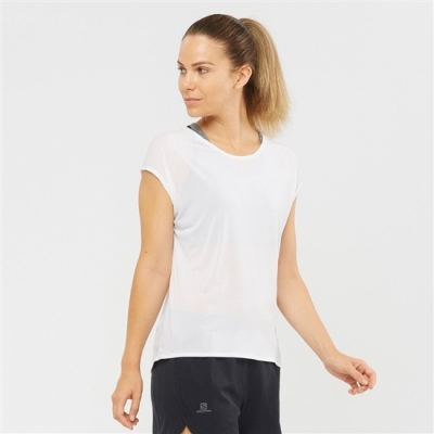 Women's Salomon XA SLEEVE TECH W Short Sleeve T Shirts White | US-YAPB937