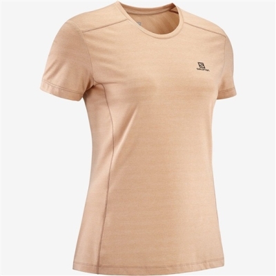 Women's Salomon XA W Short Sleeve T Shirts Khaki | US-LSTA359