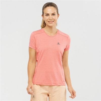 Women's Salomon XA W Short Sleeve T Shirts Coral | US-VBHZ329