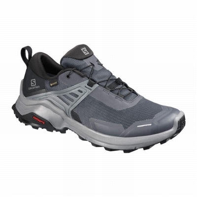 Women's Salomon X RAISE GORE-TEX Hiking Shoes Dark Blue / Black | US-FNIW768