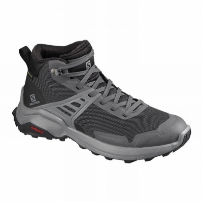 Women's Salomon X RAISE MID GORE-TEX Hiking Shoes Dark Blue / Black | US-GPXJ925