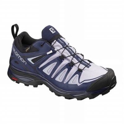 Women's Salomon X ULTRA 3 GORE-TEX Hiking Shoes Lavender / Blue | US-QMWC621