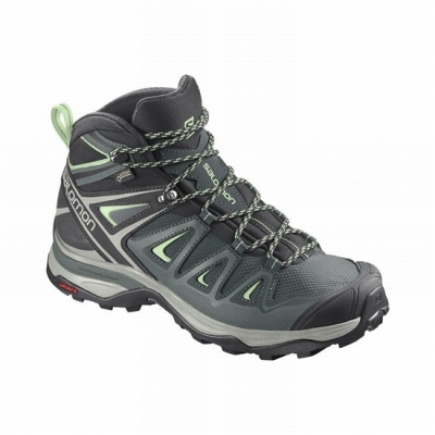 Women's Salomon X ULTRA 3 MID GORE-TEX Hiking Boots Green | US-GDWF659