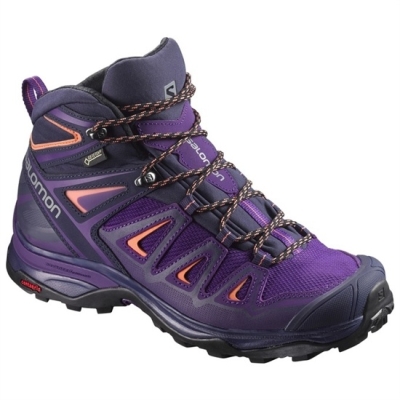 Women's Salomon X ULTRA 3 MID GTX W Hiking Shoes Purple | US-LVWJ932