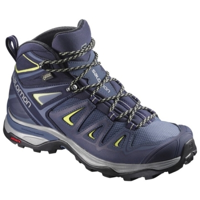 Women's Salomon X ULTRA 3 MID GTX W Hiking Shoes Deep Blue | US-MPRY574