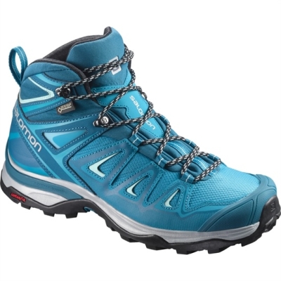 Women's Salomon X ULTRA 3 MID GTX W Hiking Shoes Turquoise | US-RMZD917