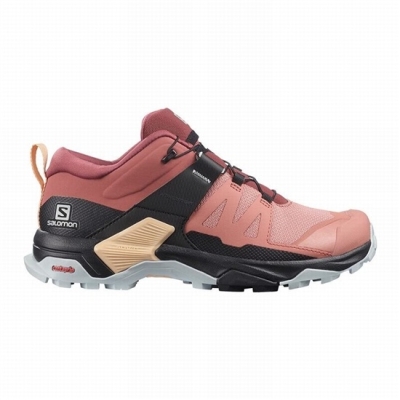 Women's Salomon X ULTRA 4 Hiking Shoes Dark Red / Cream | US-FTLQ509