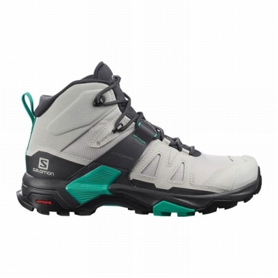 Women's Salomon X ULTRA 4 MID GORE-TEX Hiking Boots Grey / Mint | US-LFIO743